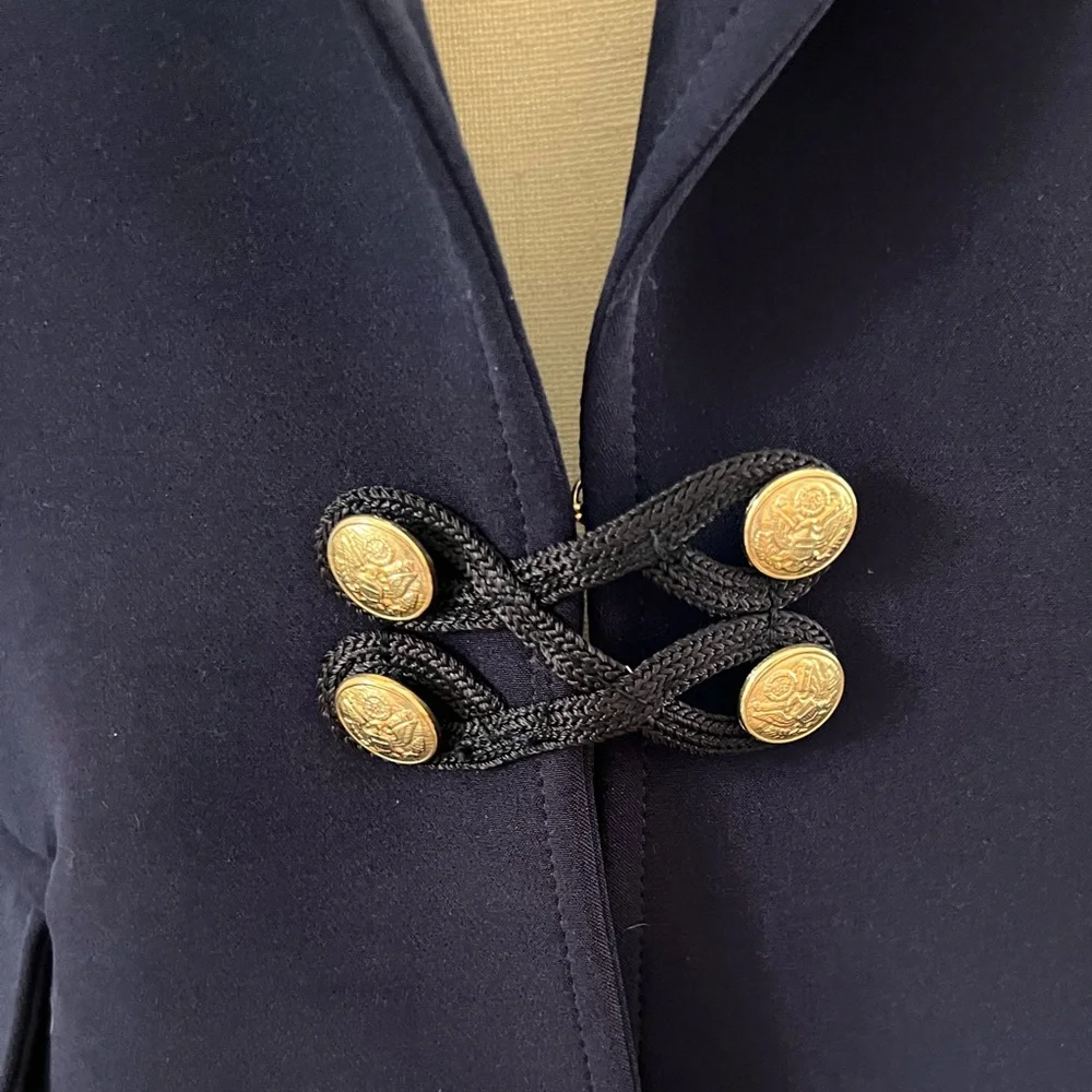 NWOT Atos Lombardini Blazer - took tags off but never worn. Navy+gold - Picture 5 of 6